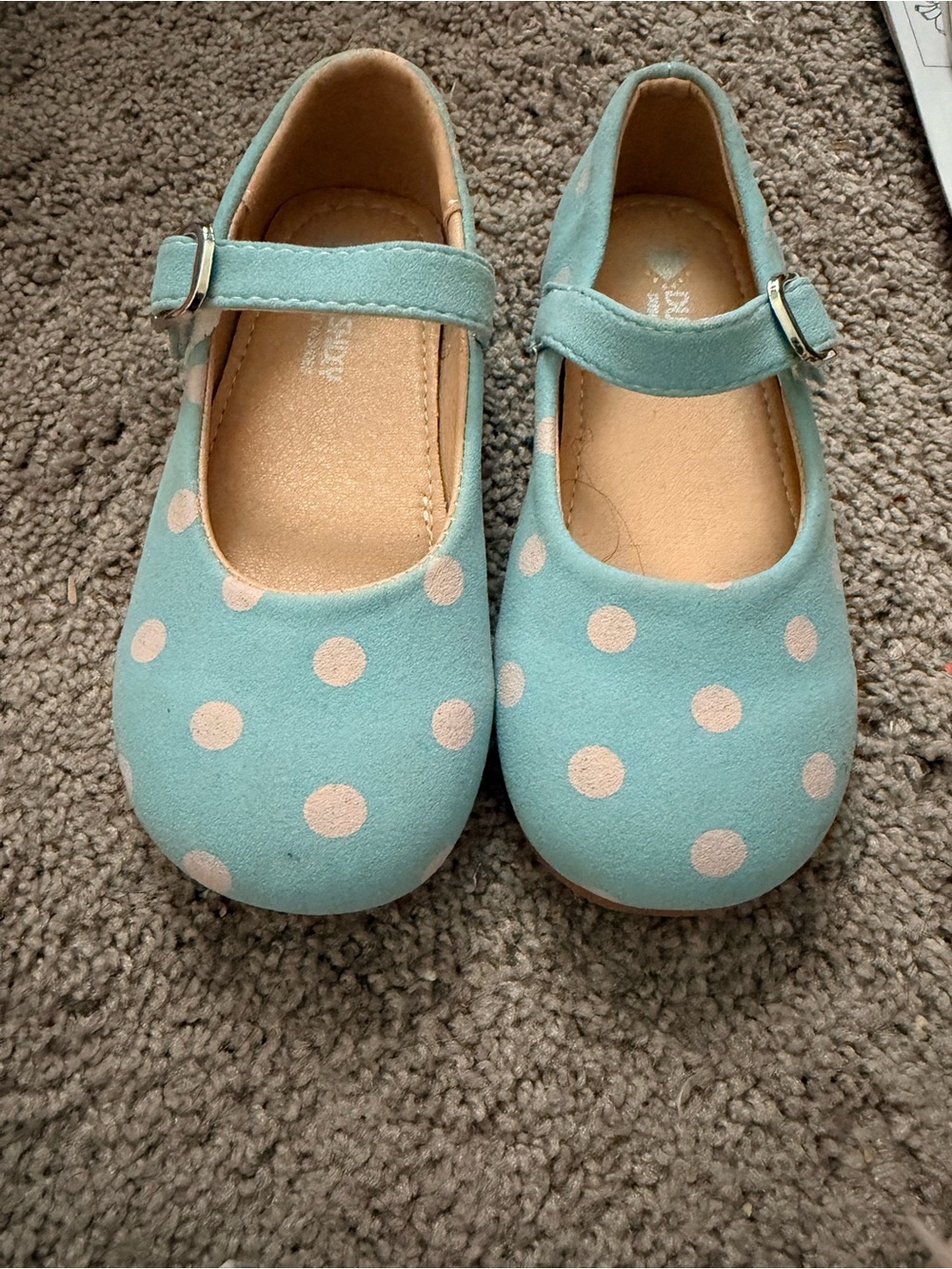 Girls' Mary Jane Polka Dot Shoes - Light Blue